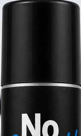 Close-up of the No Sweat! can cap and matte-black finish