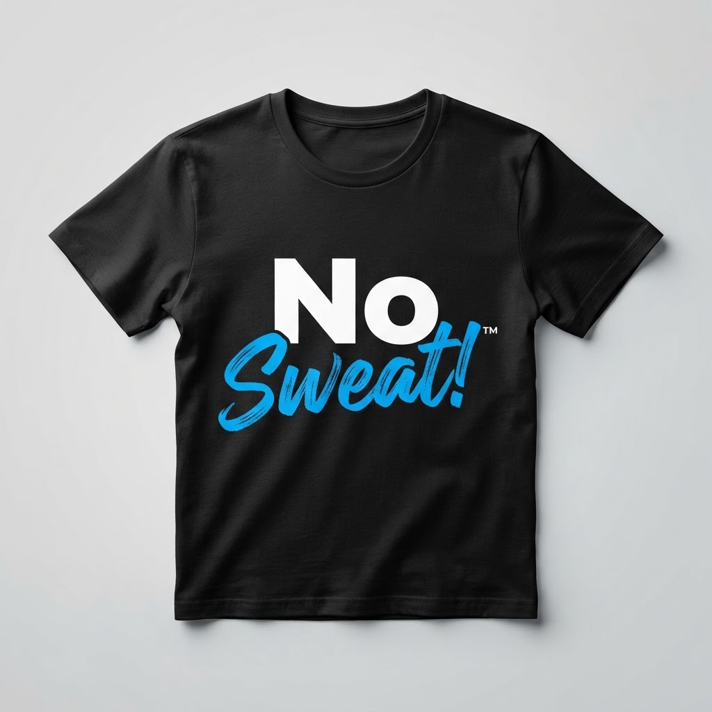 Classic Logo Tee in Black with the No Sweat! logo